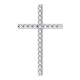 14K White 1/2 CTW Natural Diamond Cross Pendant