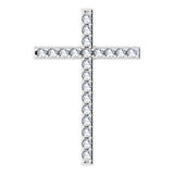 14K White 7/8 CTW Natural Diamond Cross Pendant