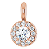 14K Rose 3/8 CTW Natural Diamond Pendant