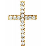 14K Yellow .06 CTW Natural Diamond Petite Cross Pendant