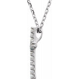 Platinum .06 CTW Natural Diamond Petite Cross 16