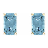 14K Yellow Natural Aquamarine Earrings