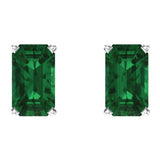 Emerald 4-Prong Scroll Setting® Stud Earrings