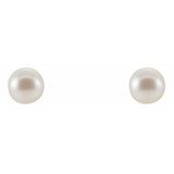 14K White Cultured White Freshwater Pearl Earrings