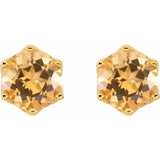 Round 6-Prong Crown Stud Earrings