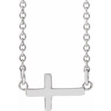 Sterling Silver 12x5.9 mm Sideways Cross 16-18