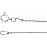 Rhodium-Plated Sterling Silver 1 mm Wheat 7" Chain