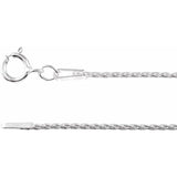 Rhodium-Plated Sterling Silver 1 mm Wheat 18" Chain