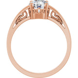 14K Rose Stuller Lab-Created Moissanite Ring