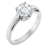 Platinum Stuller Lab-Created Moissanite Ring