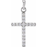 Platinum 1/10 CTW Natural Diamond Cross Pendant