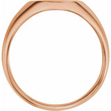 14K Rose Oval Signet Ring