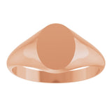 14K Rose Oval Signet Ring