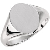 Platinum Oval Signet Ring