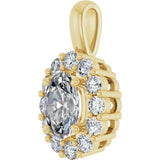 14K Yellow 1 1/6 CTW Lab-Grown Diamond Halo-Style Pendant