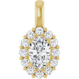 14K Yellow 3/4 CTW Lab-Grown Diamond Halo-Style Pendant