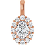 14K Rose 3/4 CTW Lab-Grown Diamond Halo-Style Pendant