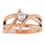 14K Rose 1/4 CT Lab-Grown Diamond Ring