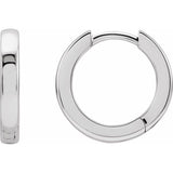 Platinum Hinged 14 mm Hoop Earrings