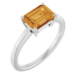 Sterling Silver Natural Citrine Ring