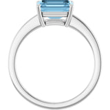 Sterling Silver Natural Sky Blue Topaz Ring