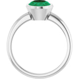 Platinum Lab-Grown Emerald Ring