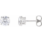 14K White 4 CTW Lab-Grown Diamond Stud Earrings