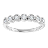 14K White 2 mm Round 1/5 CTW Natural Diamond Anniversary Band