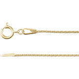 14K Yellow 1 mm Wheat 20" Chain