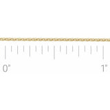 14K Yellow Recycled Metal 1 mm Wheat Chain by the Inch