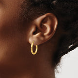 14K Polished 2.5mm Lightweight Tube Hoop Earrings