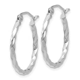 14k WG Twist Polished Hoop Earring