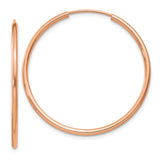 14k Rose Gold Polished Endless Tube Hoop Earrings