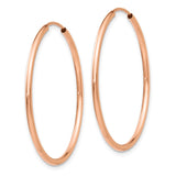 14k Rose Gold Polished Endless Tube Hoop Earrings