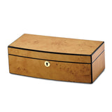 Luxury Giftware by Jere High Gloss Finish Burlwood Veneer with Lift Tray Locking Wooden Jewelry Box